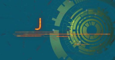 Tehlike metni ve uyarı sembolü üzerinden tarama ve şekillerin animasyonu. Küresel iş, teknoloji ve dijital arayüz kavramı dijital olarak oluşturulmuş video.