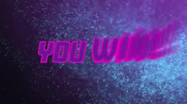 Sendeki animasyon, siyah arkaplandaki ışık noktalarını geçerek metni kazanıyor. İletişim, şekiller, renkler, arka planlar ve dijital arayüz konsepti dijital olarak oluşturuldu.