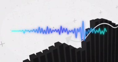 Beyaz arka planda veri işleme animasyonu. Küresel teknoloji, bilgisayar ve dijital arayüz kavramı dijital olarak oluşturulmuş video.