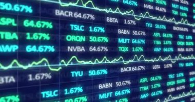 Borsa verileri ve grafik animasyonları finansal ticaret ekranında. Finans, hisse senedi, yatırım, analitik, büyüme, kâr