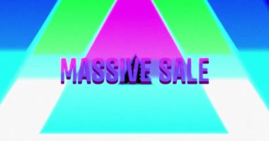 Siyah arkaplandaki ışık noktalarının üzerindeki devasa satış metinlerinin animasyonu. İletişim, şekiller, ışık, arkaplan ve dijital arayüz kavramı dijital olarak oluşturuldu.