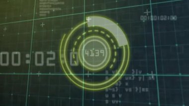 Veri işleme üzerinden bağlantı ağının animasyonu. İş, teknoloji ve dijital arayüz kavramı dijital olarak oluşturuldu.