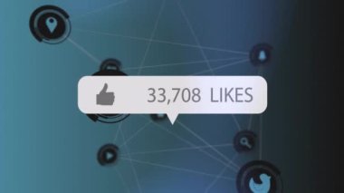 Baş parmaklar simgesi ve metin ile bağlantı ağının karanlık arkaplan üzerinde canlandırılması. Dijital olarak oluşturulmuş küresel siber güvenlik, bağlantılar, hesaplama ve veri işleme kavramı.