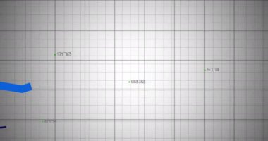 Şebeke üzerinde finansal veri işleme animasyonu. Küresel finans, iş, bağlantılar, hesaplama ve veri işleme kavramı dijital olarak oluşturulmuş video.