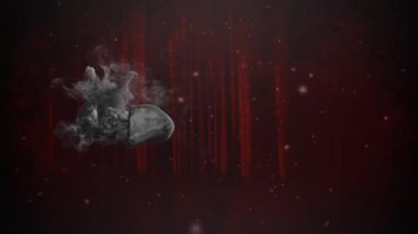Duman izlerinin üzerindeki bağlantı ağının animasyonu. Desen, şekiller, teknoloji ve dijital arayüz konsepti dijital olarak oluşturulmuş video.