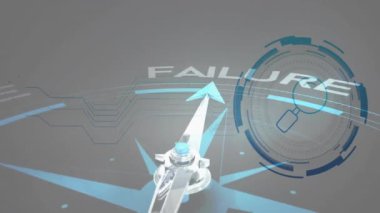 Pusula iğnesi arka planda başarısızlık, iş başarısı konseptine işaret ediyor. yön, rehberlik, başarı, liderlik, motivasyon, hırs