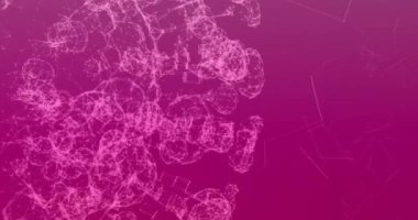 Mor arkaplandaki bağlantı ağının animasyonu. Dijital olarak oluşturulmuş küresel bağlantılar, bilgisayar ve dijital arayüz kavramı.