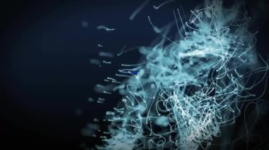 Siyah arkaplan üzerindeki bağlantıların başlangıç metninin canlandırması. Küresel video oyunu, dijital arayüz, iletişim, bilgisayar ve veri işleme kavramı dijital olarak oluşturuldu.