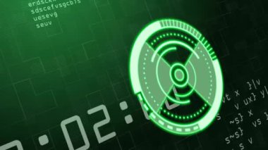 Veri işleme üzerinde taramaların animasyonu. İş, teknoloji ve dijital arayüz kavramı dijital olarak oluşturuldu.