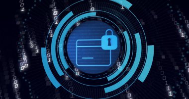 Güvenli çevrimiçi işlemleri ve veri güvenliğini sembolize eden kilitli dijital cüzdan simgesi. Güvenlik, finans, koruma, şifreleme, teknoloji