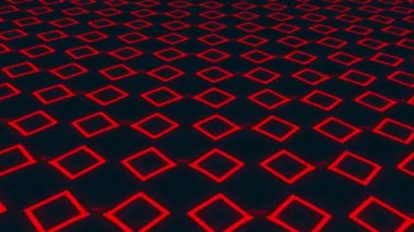 Siyah arkaplanda kırmızı şekillerin animasyonu. Şekiller, renkler ve arka plan konsepti dijital olarak oluşturulmuş video.
