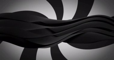 Beyaz arka planda hareket eden siyah şekillerin animasyonu. Teknoloji, soyutlama ve dijital arayüz kavramı dijital olarak oluşturulmuş video.