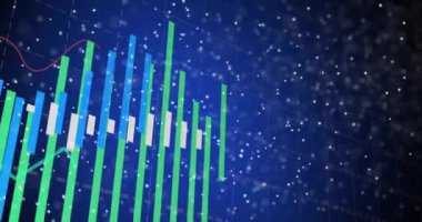 Korse üzerinde DNA ipliği ve dijital veri işleme animasyonu. Dijital olarak oluşturulmuş küresel bağlantılar, hesaplama ve veri işleme kavramı.