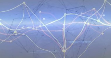 Veri işleme üzerinden bağlantı ağının animasyonu. Teknoloji, iş ve dijital arayüz kavramı dijital olarak oluşturulmuş video.