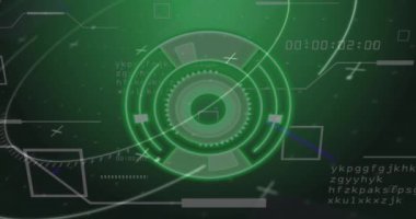 Veri işleme üzerinde taramaların animasyonu. İş, teknoloji ve dijital arayüz kavramı dijital olarak oluşturuldu.