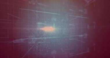 Anahtar ve veri işleme üzerinde DNA ipliği ve bağlantı ağının animasyonu. Bilim, teknoloji ve dijital arayüz kavramı dijital olarak oluşturulmuş video.