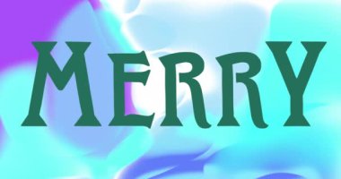 Mavi arkaplanda neşeli metin animasyonu. Noel, gelenek ve kutlama konsepti dijital olarak oluşturuldu.