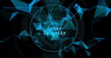 Siyah arkaplandaki bağlantı ağı üzerinde kalkan simgesi ile kapsam taramasının animasyonu. Küresel teknoloji, bilgisayar ve dijital arayüz kavramı dijital olarak oluşturulmuş video.