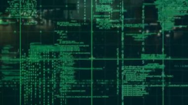 Şehir manzarası üzerindeki bağlantı ağının animasyonu. Küresel bağlantılar, bulut hesaplama ve veri işleme kavramı dijital olarak oluşturulmuş video.