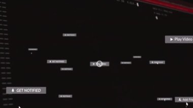 Siyah arkaplan üzerinde simgelerin ve dijital veri işlemlerinin animasyonu. Küresel bağlantılar, hesaplama ve veri işleme kavramı, dijital olarak oluşturulmuş video.