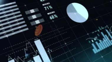 Dünya haritası ve borsa verileri üzerinde finansal veri grafikleri ve grafikleri. Maliye, küresel, yatırım, analitik, ticaret