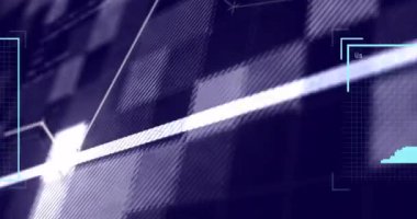 Bilgisayar sunucuları üzerinden biyometrik fotoğraf ve dijital veri işleme animasyonu. Küresel bağlantılar, hesaplama ve veri işleme kavramı, dijital olarak oluşturulmuş video.