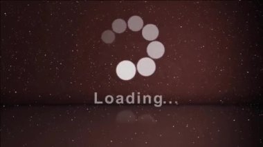 Karanlık zemin üzerinde yüzen parçacıklarla animasyon yükleniyor. hareket, soyut, grafik konsepti
