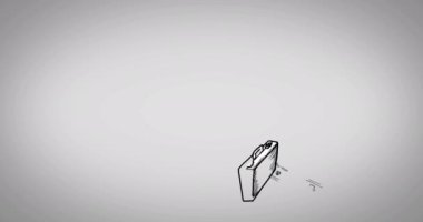 El yapımı yıldırımlar ve gri arka planda yığınla para animasyonu. Finans, illüstrasyon, simge, sembol, vektör, para birimi