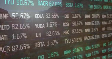 Borsa veri animasyonu. İş, finans, takım çalışması, çeşitlilik, teknoloji, işbirliği