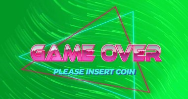 Oyunun resmi sadece yeşil arkaplandaki ışık izlerinin üzerindeki metin üzerinde. İletişim, sosyal medya, şekiller ve dijital arayüz kavramı dijital olarak oluşturuldu.