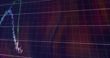 Siyah arkaplan üzerindeki veri işleme ve diyagramlarının animasyonu. Teknoloji, iş ve dijital arayüz kavramı, dijital olarak üretilen video.