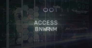 Erişim sırasında veri işleme animasyonu reddedildi. Teknoloji ve dijital arayüz kavramı, dijital olarak oluşturulmuş video.