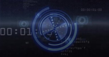 Dünya çapında veri işleme ve tarama animasyonları. Teknoloji, iş ve dijital arayüz kavramı, dijital olarak üretilen video.