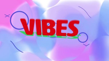 Hareket eden şekillerin üzerindeki titreşimlerin animasyonu. Teknoloji, şekiller ve dijital arayüz konsepti, dijital olarak oluşturulmuş video.