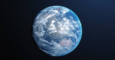 Dünya ve bağlantı ağının görüntüsü. Dijital arayüz teknolojisi ve ağ konsepti dijital olarak oluşturuldu.