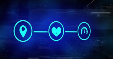 Bağlantı ağı üzerinden veri işleme resmi. Küresel ağlar, hesaplama ve veri işleme kavramı dijital olarak oluşturulmuş resim.