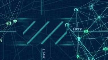 Dünya çapında bağlantı ve veri işleme ağının animasyonu. Küresel bağlantılar, hesaplama ve veri işleme kavramı, dijital olarak oluşturulmuş video.