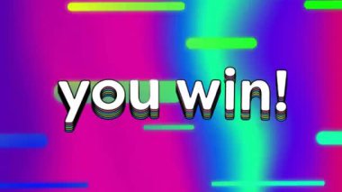 Sendeki animasyon renkli arkaplandaki satırlar üzerinden metin kazanıyor. Şekiller, renkler, arkaplan ve iletişim konsepti, dijital olarak oluşturulmuş video.