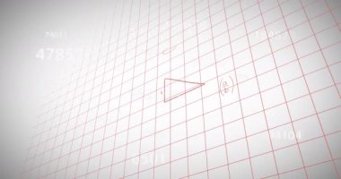 Matematiksel veri işleme animasyonunun karesi beyaz arka plan üzerinde. Küresel bilim, eğitim, bilgisayar ve veri işleme kavramı, dijital olarak oluşturulmuş video.
