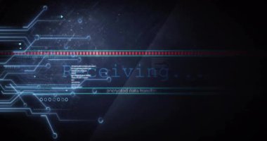 Bağlantılar üzerinden veri işleme animasyonu. Teknoloji, iş ve dijital arayüz kavramı, dijital olarak üretilen video.