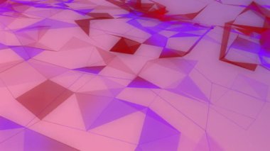 Kırmızı ve mor renkli soyut geometrik şekiller, dinamik animasyon. tasarım, canlı, modern