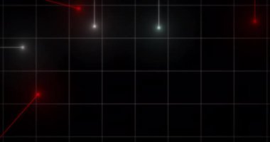 Işık noktalarıyla bağlantı ağının animasyonu. Teknoloji, iş ve dijital arayüz kavramı, dijital olarak üretilen video.