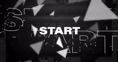 Başlangıç metninin üçgenler ve bağlantılar üzerinden canlandırılması. Küresel bağlantılar, hesaplama ve veri işleme kavramı, dijital olarak oluşturulmuş video.