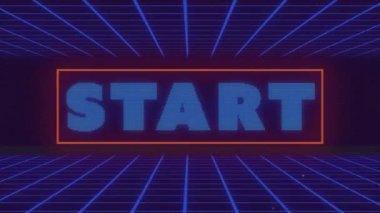 Başlangıç metninde parazit ve siyah arkaplanda mavi çizgiler. Şekiller, desenler, iletişim ve dijital arayüz kavramı, dijital olarak oluşturulmuş video.