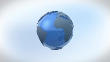 Mavi arkaplandaki dünya üzerindeki bağlantı ağının animasyonu. Küresel bağlantılar, hesaplama ve veri işleme kavramı, dijital olarak oluşturulmuş video.