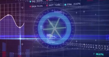 Kapsam taraması ve veri işleme görüntüsü. Dijital arayüz teknolojisi ve iletişim konsepti dijital olarak oluşturuldu.