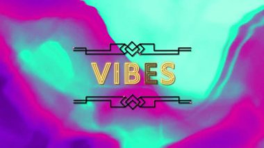 Renkli arkaplanda titreşimlerin canlandırması. Şekiller, renkler, arkaplan ve iletişim konsepti, dijital olarak oluşturulmuş video.