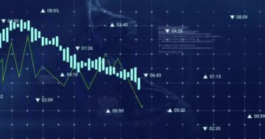 Siyah arka planda DNA ipliği üzerinde finansal veri işleme animasyonu. Küresel tıp, bilim, bilgisayar ve dijital arayüz kavramı, dijital olarak oluşturulmuş video.