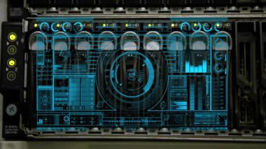 Çeşitli göstergeler ve göstergeler ile geleceksel veri animasyonu, kontrol paneli işleniyor. 