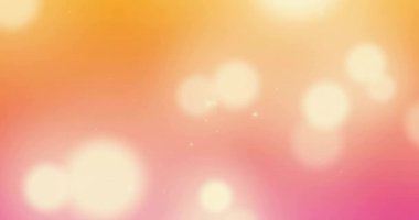 Pembe arka planda hareket eden parlak ışık lekelerinin canlandırması. Renk, şekil, ışık ve hareket konsepti, dijital olarak oluşturulmuş video.